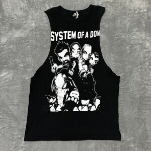 System Of A Down Band Y2K Muscle Tank Top Mens Medium Black Sleeveless Shirt